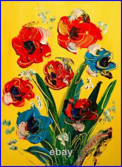 FLOWERS Pop Art Painting Original Oil On Canvas Gallery Artist G345YT