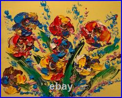 FLOWERS SIGNED Original Oil Painting on canvas IMPRESSIONIST ERWG4