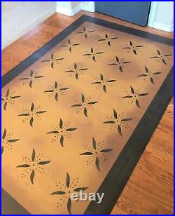 Floorcloth 30X6' Hand Painted Canvas Primitive Runner Floor Cloth Rug Oil Mat