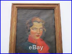 Florence Brown Antique Painting Gorgeous Female Actress Art Deco Era Chicago