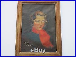 Florence Brown Antique Painting Gorgeous Female Actress Art Deco Era Chicago