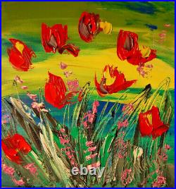 Flowers by Mark Kazav Original Oil Painting Wall Art Impressionism JRJTYJ