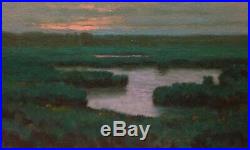 Fog Sunrise Wetlands Realism Landscape OIL PAINTING ART IMPRESSIONIST Original