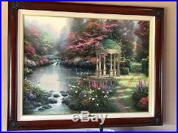 Framed Thomas Kinkade Garden of Prayer 30x40 S/N COA Limited Edition Canvas Oil