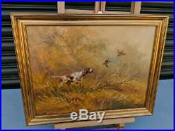 Framed signed oil on on canvas of hunting dog by KIngman TC220219B