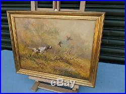Framed signed oil on on canvas of hunting dog by KIngman TC220219B