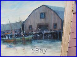 Fred Sargent Oil On Canvas Painting Gloucester Mass