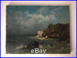 French Impressionist Antique oil painting Seascape Albert PORCHER (1834-1895)