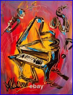 GR. PIANO BY Mark Kazav Abstract Modern CANVAS Original Oil Painting RYT78F7