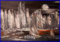 GRAY CITY Mark Kazav Abstract Modern CANVAS Original Oil Painting WWG5F