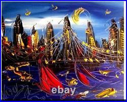 GREAT CITYSCAPE Original Oil Painting on canvas IMPRESSIONIST KAZAV 34YY55Y