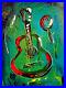 GUITAR-GREEN-Pop-Art-Painting-Original-Oil-STRETCHED-Canvas-Gallery-WQF4-01-lrj