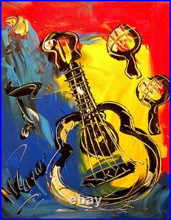 GUITAR JAZZ by Mark Kazav IMPRESSIONIST IMPASTO ARTIST Original Painting RGER