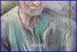 Genuine oil painting elderly man portrait