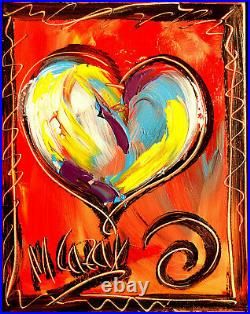 HEART ABSTRACT FINE Pop Art Painting Original Oil Canvas Gallery BUY NOW