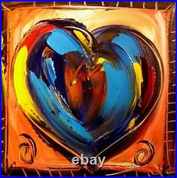 HEART Original Oil Painting on canvas IMPRESSIONIST KAZAV 653Y45