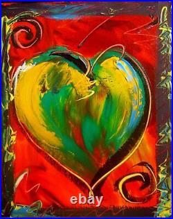 HEART Original Oil Painting on canvas IMPRESSIONIST KAZAV ERWEG5