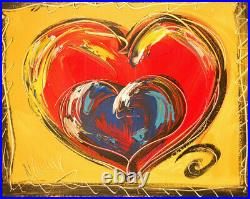 HEARTS ABSTRACT Pop Art Painting Original Oil Canvas Gallery Artist SIGNED YF3E