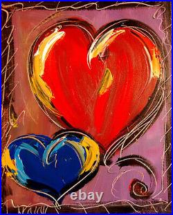 HEARTS ART ABSTRACT Oil Painting canvas IMPRESSIONIST KAZAV U9P9GT9