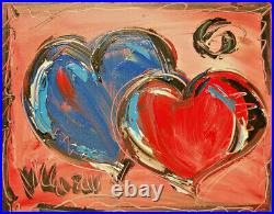 HEARTS ART IMPRESSIONIST IMPASTO ARTIST Original OIL CANVAS Painting VYYW