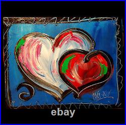 HEARTS ART Pop Art Painting Original Oil On Canvas Gallery Artist G78T