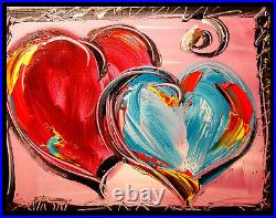 HEARTS LOVE ART Painting Original Oil Canvas Gallery Artist SIGNED Y796