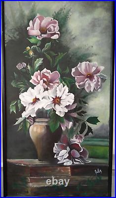 Hand Painted Flowers Oil Painting on framed canvas 24x48