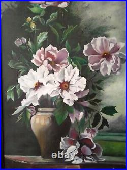 Hand Painted Flowers Oil Painting on framed canvas 24x48