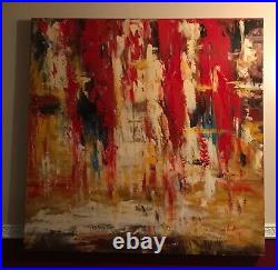 Hand Painted Original Abstract on Canvas 50 x 50 Signed
