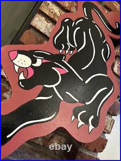 Hand Painted Tattoo Shop Sign Sailor Jerry Barber Sign Panther-Red