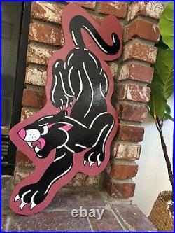 Hand Painted Tattoo Shop Sign Sailor Jerry Barber Sign Panther-Red