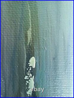 Hand painted Oil painting nice seascape green ocean waves with birds on canvas