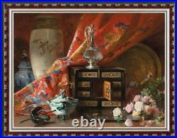 Hand painted Oil painting original Art Landscape still life cabinet on canvas