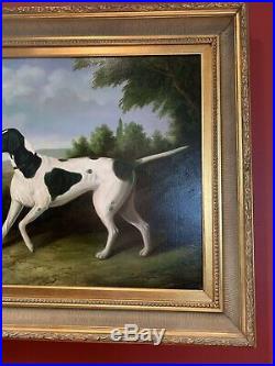 Hand-painted Old Master-Art Antique Oil Painting hunt dog on canvas 38X 32