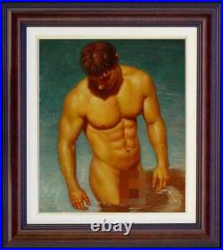 Handmade original Oil painting art young male nude on canvas 20x24