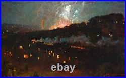 High quality oil painting handpainted on canvas A Firework Display