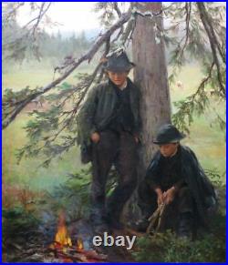 High quality oil painting handpainted on canvas Shepherd Boys