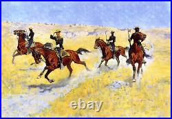 High quality oil painting handpainted on canvas cowboys riding on horses