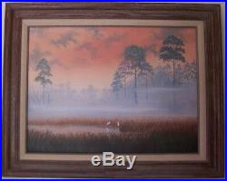 Highwaymen Painting by Ellis Buckner Misty Pond with Pines Florida Everglades