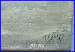 Hippolyte-Camille DELPY LARGE OIL / CANVAS SEASCAPE IN HOLLAND? MAKE OFFER