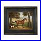 Horse-and-Dog-in-Landscape-Framed-Oil-Painting-Print-on-Canvas-in-Black-Frame-01-iyly