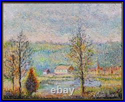 Hughes Claude Pissarro Original Painting Oil on Canvas Signed French Artwork SBO
