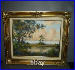 Important Judy Fuller Florida Everglades Landscape Oil Painting Mentor AE Backus