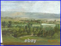 Important antique oil on canvass painting Delaware River Vally George Inness