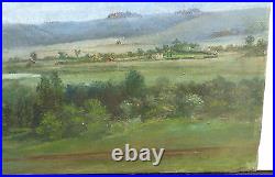 Important antique oil on canvass painting Delaware River Vally George Inness