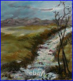 Impressionist River Landscape Oil Painting Signed