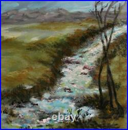 Impressionist River Landscape Oil Painting Signed