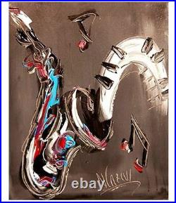 JAZZ MUSIC by Mark Kazav Abstract Modern CANVAS Original Oil Painting RTH5H