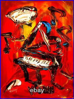 JAZZ PIANO ART Original Oil Painting on canvas IMPRESSIONIST BY MARK KAZAV