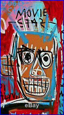 JEAN MICHEL BASQUIAT - A 1980s ORIGINAL ACRYLIC PAINTING ON CANVAS, SIGNED